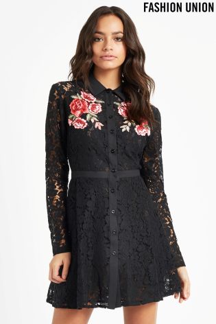 Fashion Union Lace Skater Dress